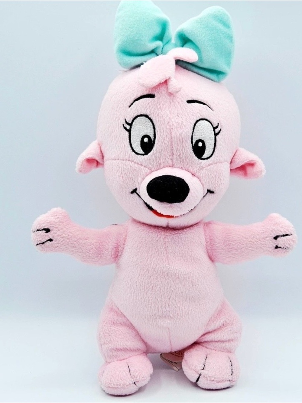 Tommy Nelson Pink Plush Character with Mint Bow